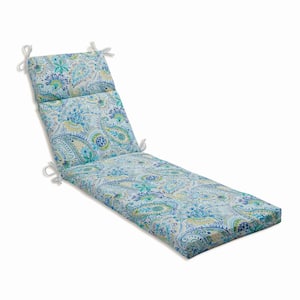 Paisley 21 in. x 28.5 in. Deep Seating Outdoor Chaise Lounge Cushion in Blue/Yellow Gilford