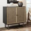 Nathan James Kova 32 in. Natural Cane Rattan Doors Accent Cabinet