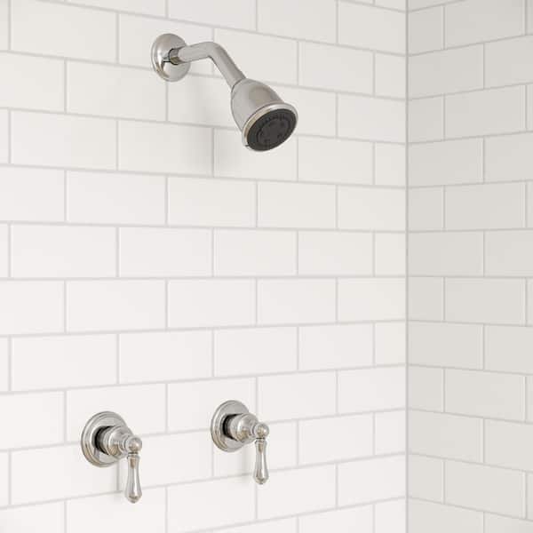 2-Handle Wall Mount Tub and Shower Trim Kit Polished Chrome with Metal Lever Handles (Valve Not Included)