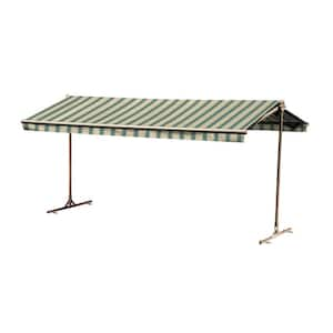 12 ft. Oasis Freestanding Motorized Retractable Awning (120 in. Projection) with Remote in Spruce