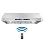 36 in. Ducted Under Cabinet Range Hood in Stainless Steel with Touch Display, LED Lighting and Permanent Filters