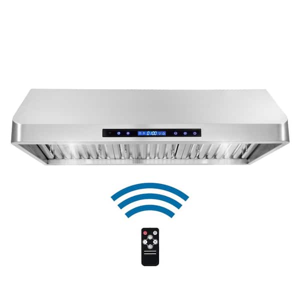 Cosmo 36 in. Ducted Under Cabinet Range Hood in Stainless Steel with Touch Display, LED Lighting and Permanent Filters