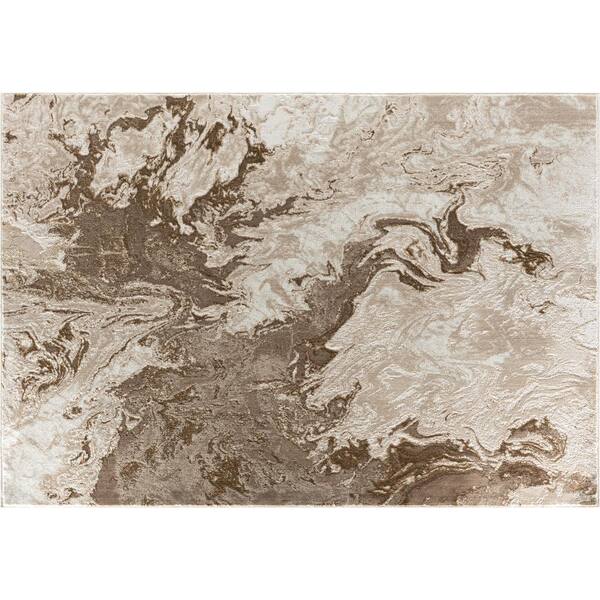 Luxe Weavers Marble Abstract Area Rug, Beige / 6x9