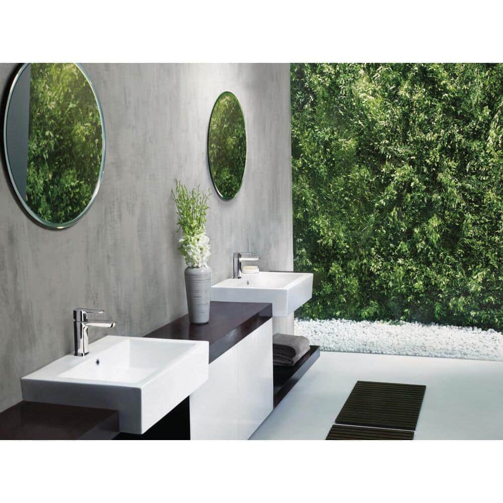 Delta Modern Chrome 6.5" Single Hole Bathroom Faucet with Drain Assembly