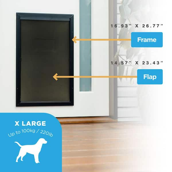 Aluminum dog outlet door