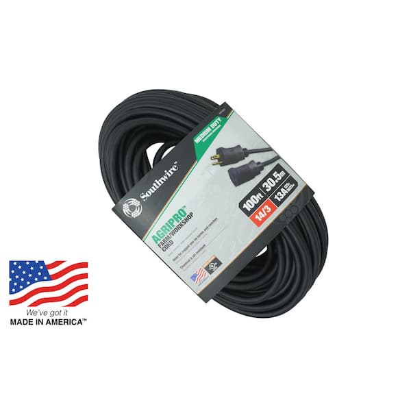 Southwire 25 ft. 10/3 SJTOW AgriPro Farm/Workshop Heavy-Duty Extension Cord  64817501 - The Home Depot