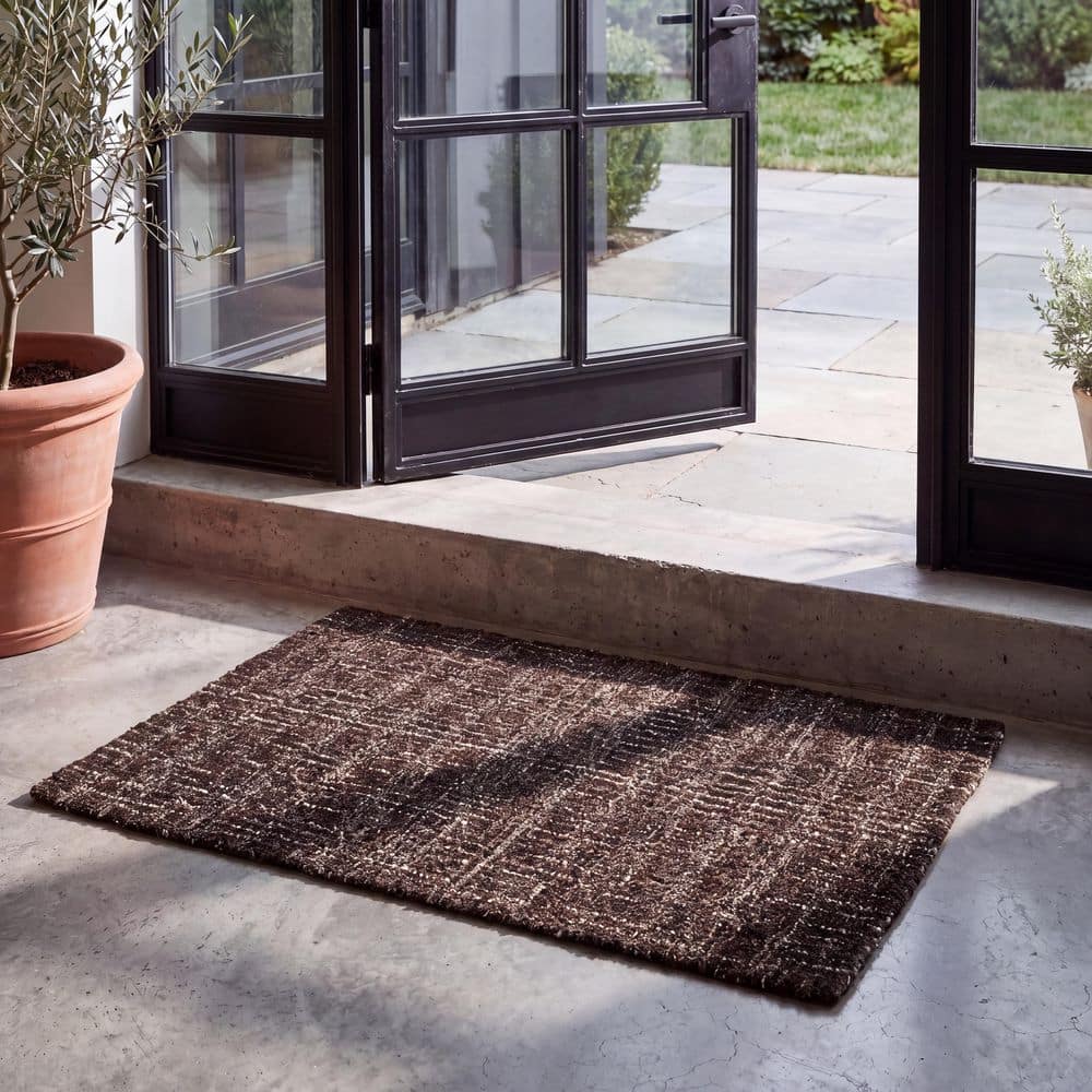 Abstract 2 ft. x 3 ft. Dark Brown Speckled Area Rug price history on PriceWatchPro