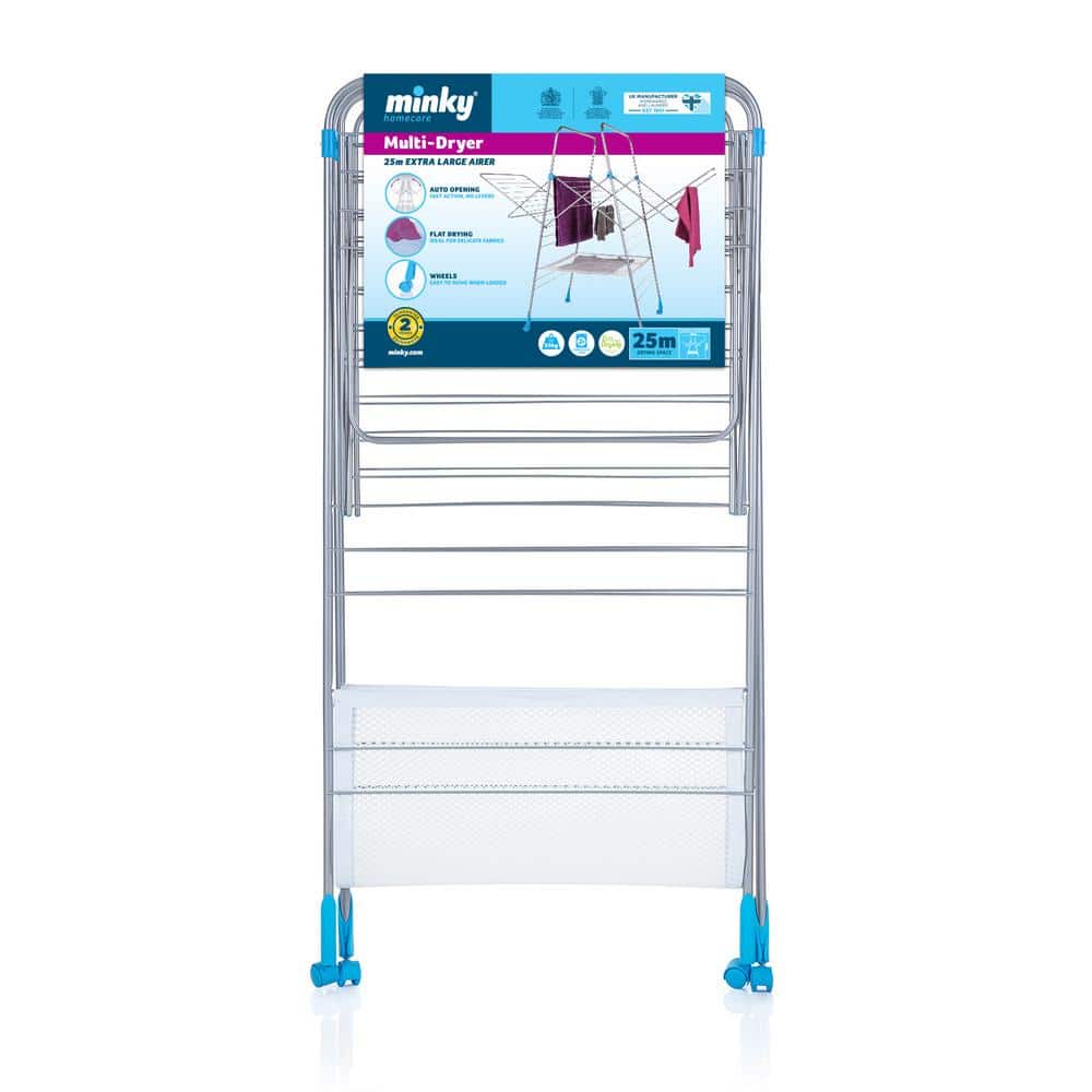 Minky Silver and Blue Multi-Level Steel Drying Rack