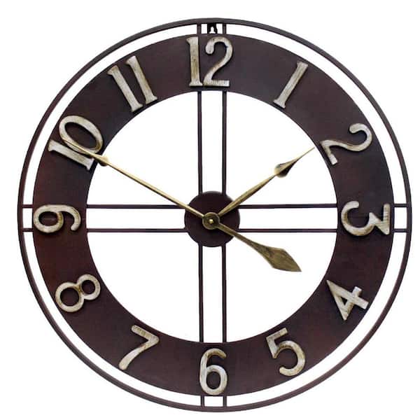 Cubilan Brown Farmhouse Wall Clock