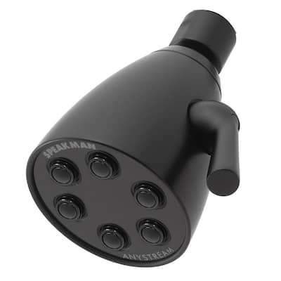 Speakman 3-Spray Patterns with 2.5 GPM 2.75 in. Wall Mount Fixed Showerhead in Matte Black