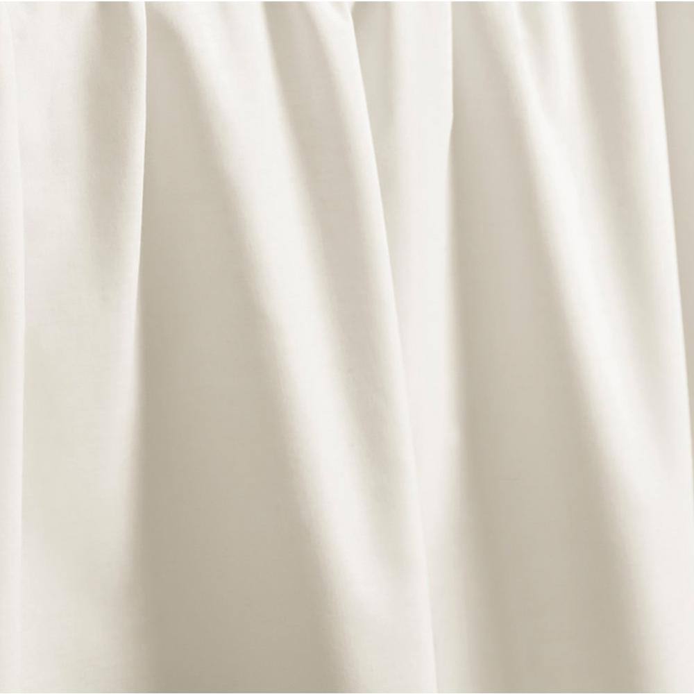Ivory Full Cotton Ruffled Bed Skirt with Split Corner