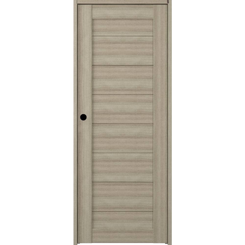 Ermi 17,75 in. x 95,25 in. Left-Hand Shambor Composite Wood Single Prehung Interior Door price history on PriceWatchPro