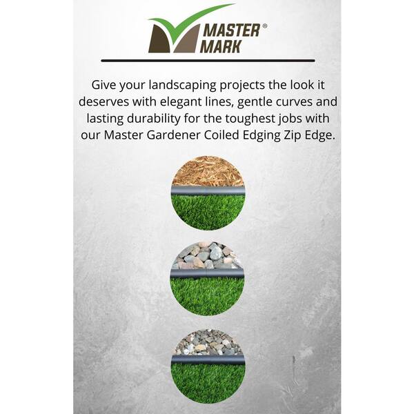 Master Mark Zip Edge 20 ft. Recycled Plastic Landscape Lawn Edging with Sod Pins Black Master Mark Zip Edge 20 ft. Recycled Plastic Landscape Lawn Edging with Sod Pins Black
