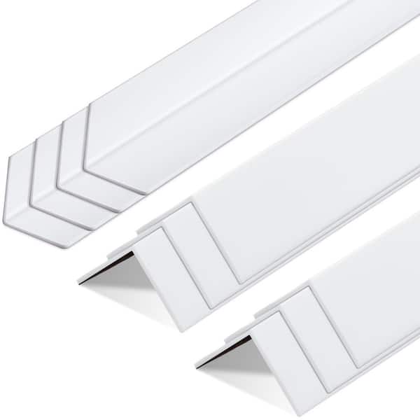 NVNOO 0.75 in. x 4 ft. Plastic White Wall Corner Protector Guards for Drywall Walls Avoid Scratching (10-Pack)