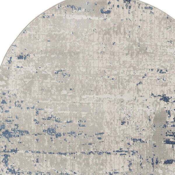 5 X 8 Gray, Ivory Abstract Power Loom Area Rug