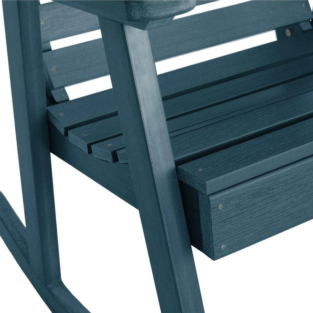 Nantucket Blue Weatherly Rocking Patio Chair with High-Grade Poly Lumber