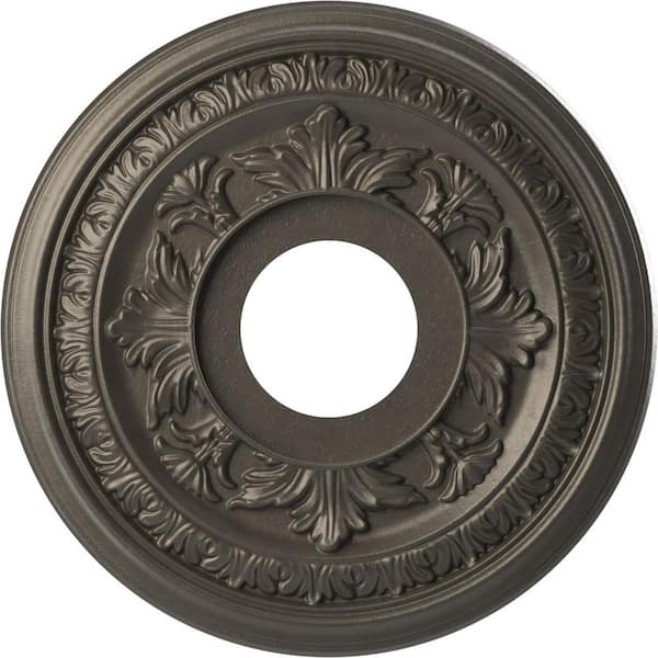Ekena Millwork 13" O.D. x 3-1/2" I.D. x 3/4" P Baltimore Thermoformed PVC Ceiling Medallion in Universal Aged Metallic Weathered Steel