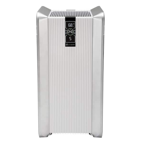 4050 sq. ft. Dual HEPA Filter Console Air Purifier 30 in. White for Home, UVC, Air Quality Monitor, Ionizer, Dust, Odors