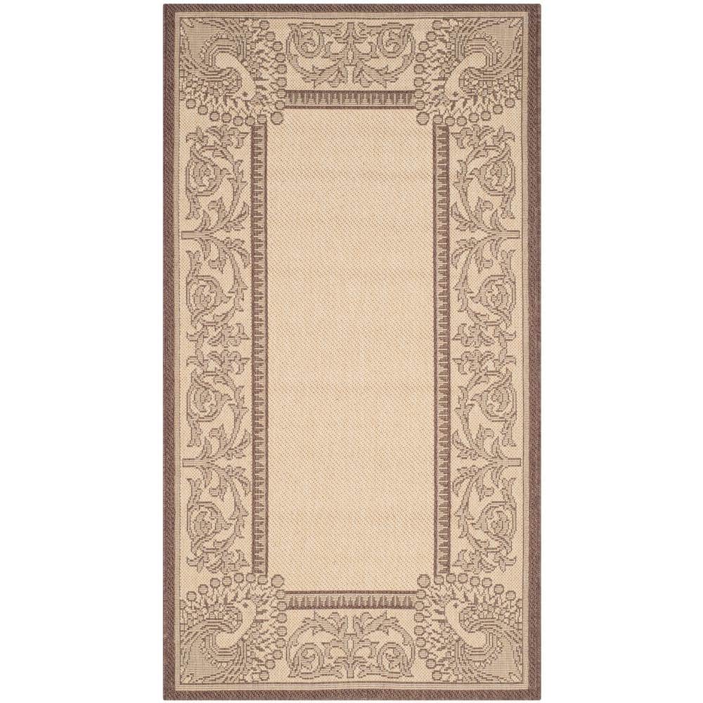 Courtyard Natural/Chocolate Doormat 3 ft. x 5 ft. Border Indoor/Outdoor Patio Area Rug price history on PriceWatchPro