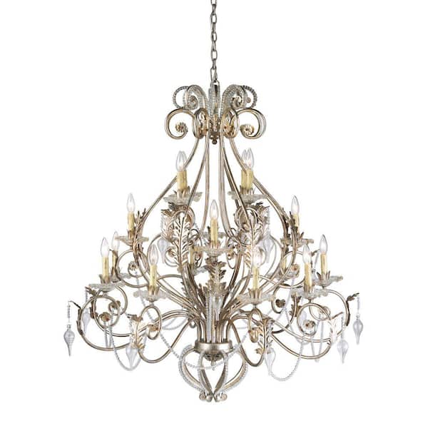 Allure 16-Light Antique Silver Chandelier