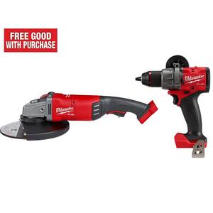 M18 FUEL 18-Volt Lithium-Ion Brushless Cordless 7 in./9 in. Angle Grinder with M18 FUEL Hammer Drill
