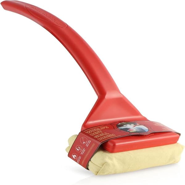 Bristle-Free BBQ Grill Cleaning Head with Scraper, Steam Cleaning for Cast Iron and Stainless Steel Grates, Yellow