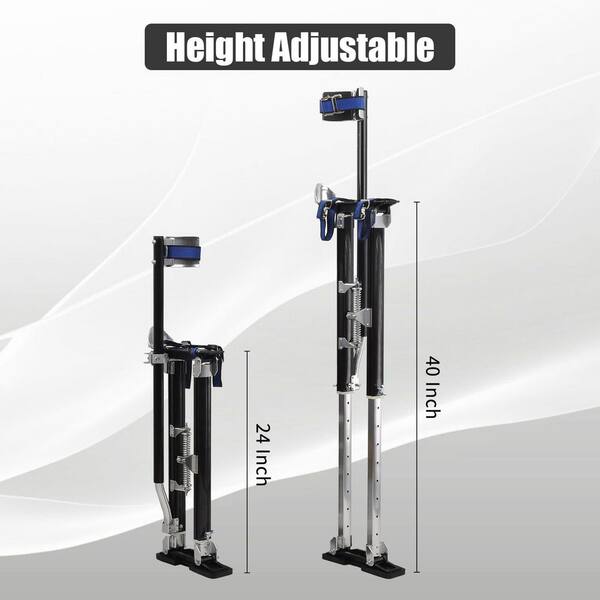 Laybus 24 in. to 40 in. Adjustable Height Black Aluminum Drywall