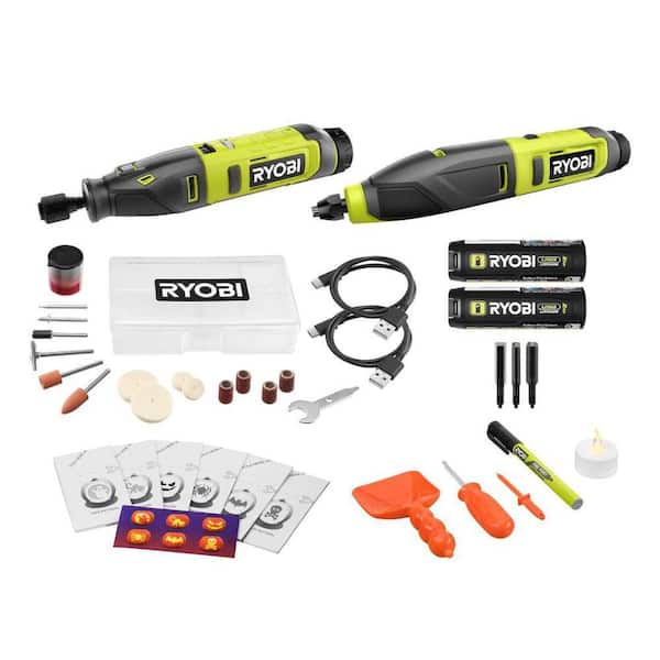 RYOBI USB LITHIUM 2-Tool Combo Kit with Pumpkin Carving Tools