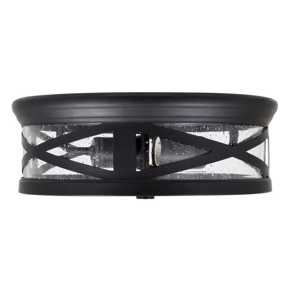 Sylvania Wellesley 11 in. Double Bulb Antique Black Ceiling Flush Mount