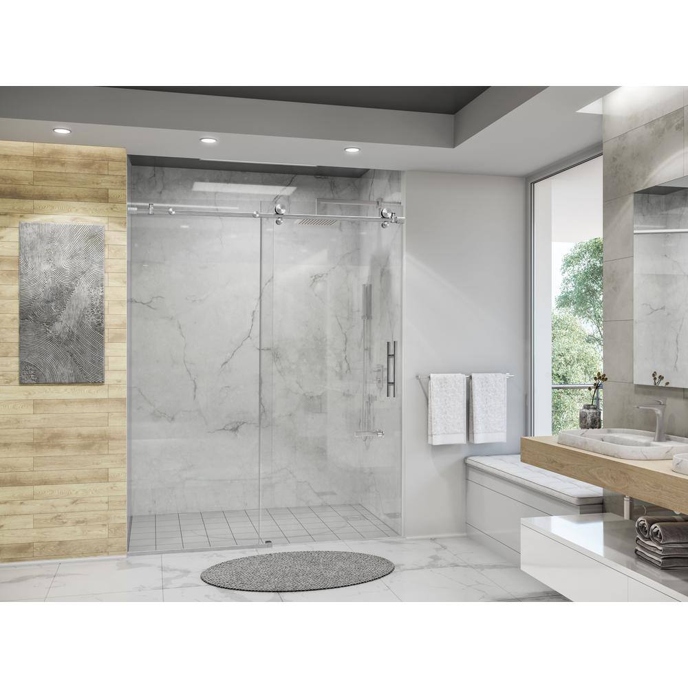 Holcam Eclipse 60 in. W x 74 in. H Frameless Sliding Shower Door in