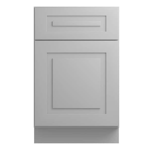 Home Decorators Collection Grayson Pearl Gray Painted Plywood Shaker Assembled Bath Cabinet Soft Close Left 21 in W x 21 in D x 34.5 in H