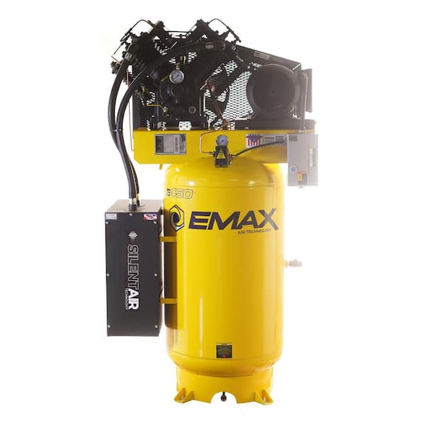Silent Air Industrial E450 Series 80 Gal. 175 psi 10 HP 38 CFM 1-Phase 2-Stage Stationary Electric Air Compressor