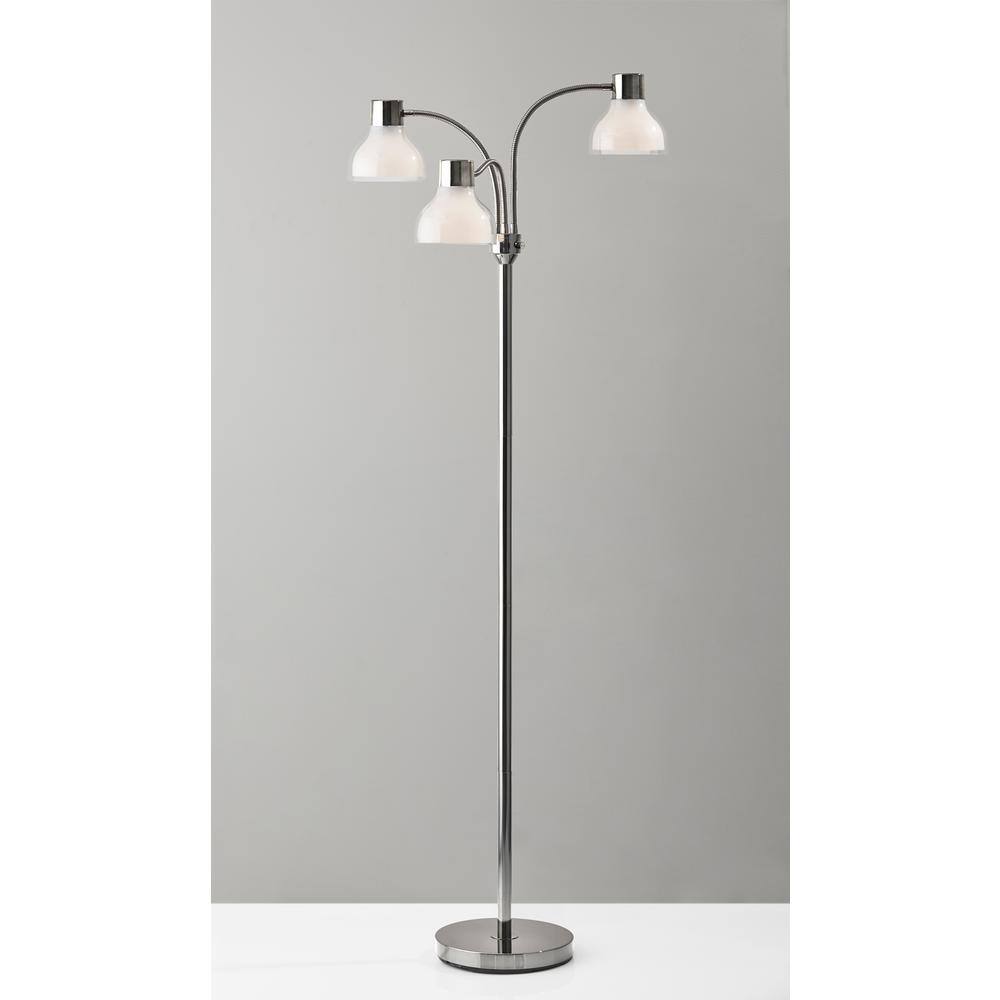 Presley 18" Polished Nickel 3-Arm Adjustable Floor Lamp