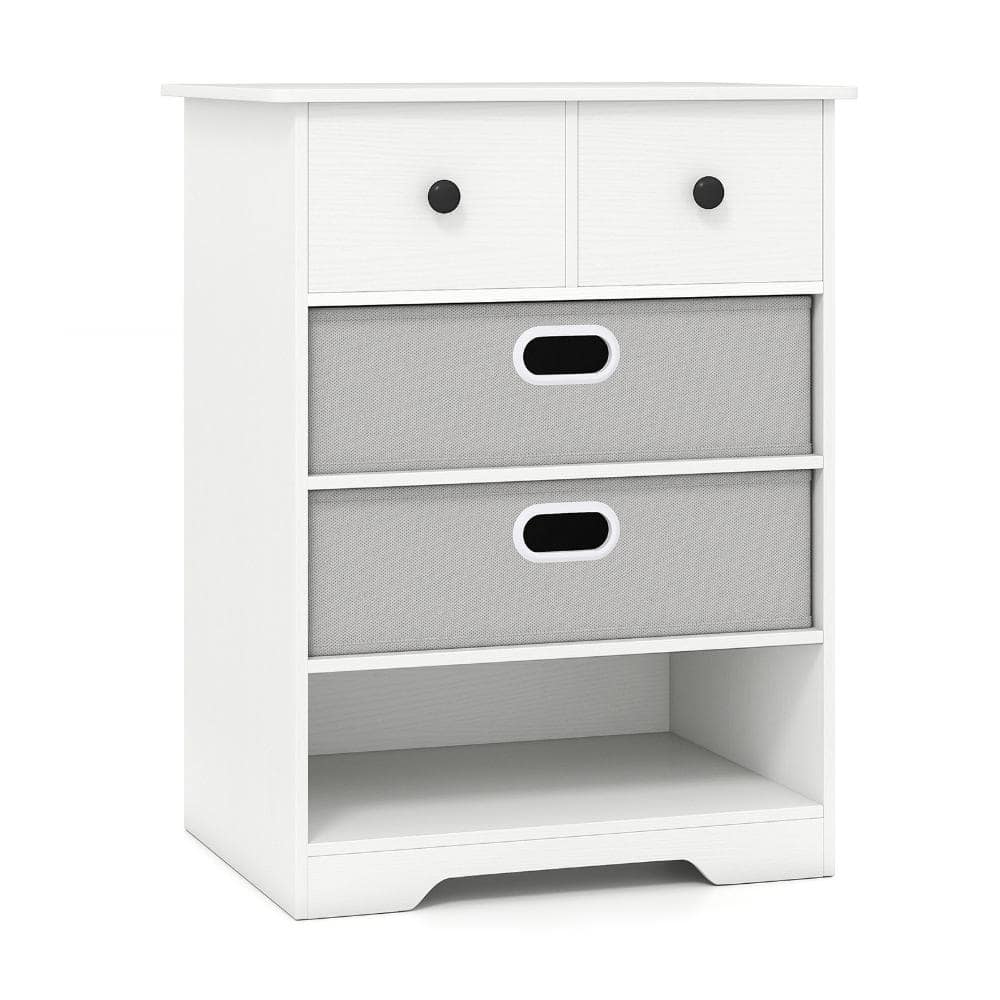 4-Drawer Dresser Chest Storage Organizer with Open Shelves