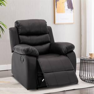 33.5 in. W Big and Tall Brown Faux Leather Standard Recliner Chair
