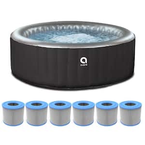 Avenli 49" Inflatable 3-Person Round Hot Tub Spa & High Flow Filter Cartridge (6 Pack)