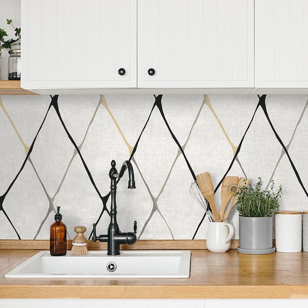 diamondlike Graphite Vinyl Peel and Stick Wallpaper Roll ( Covers 30.75 sq. ft. )