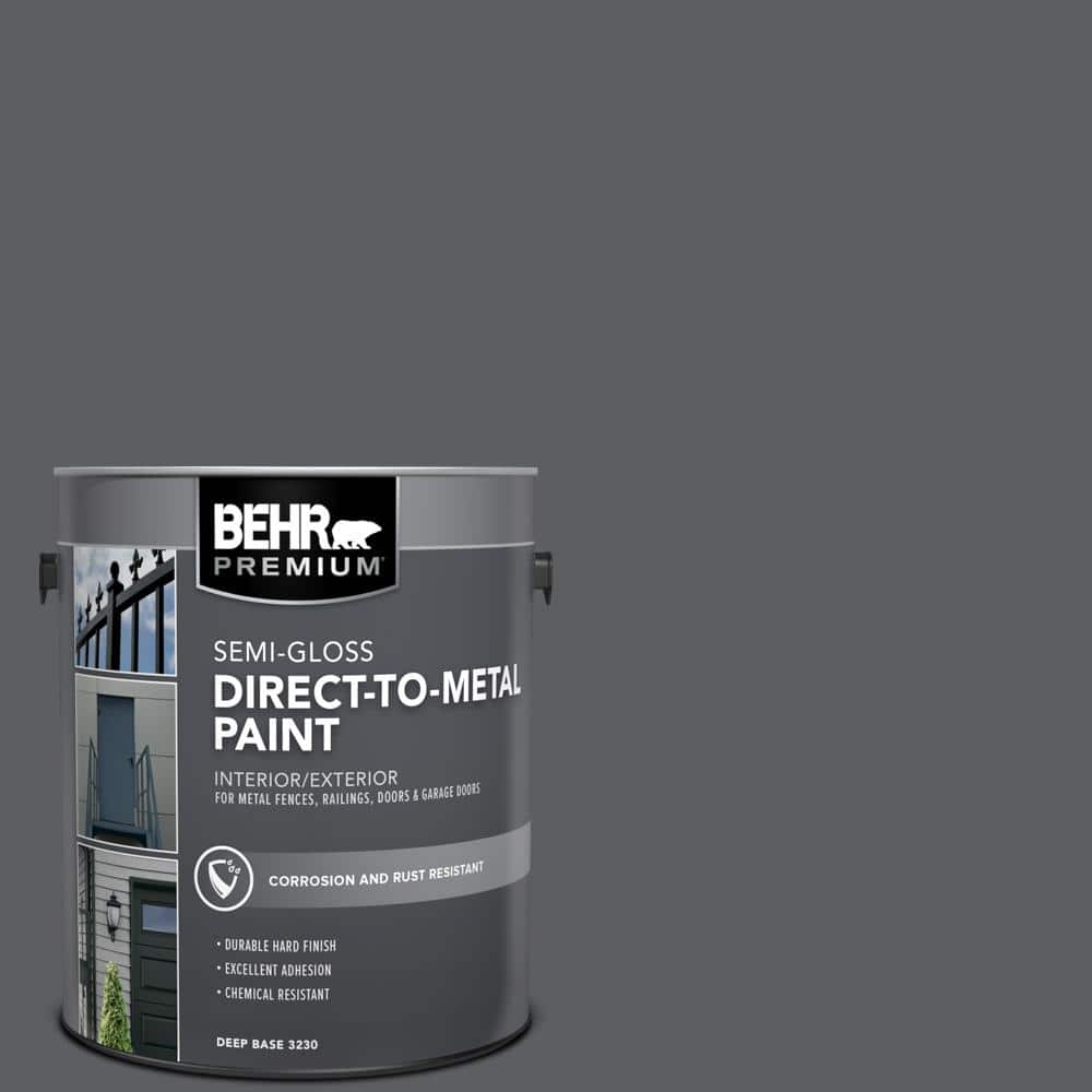 BEHR PREMIUM 1 gal. N5006 Graphic Charcoal SemiGloss Direct to Metal