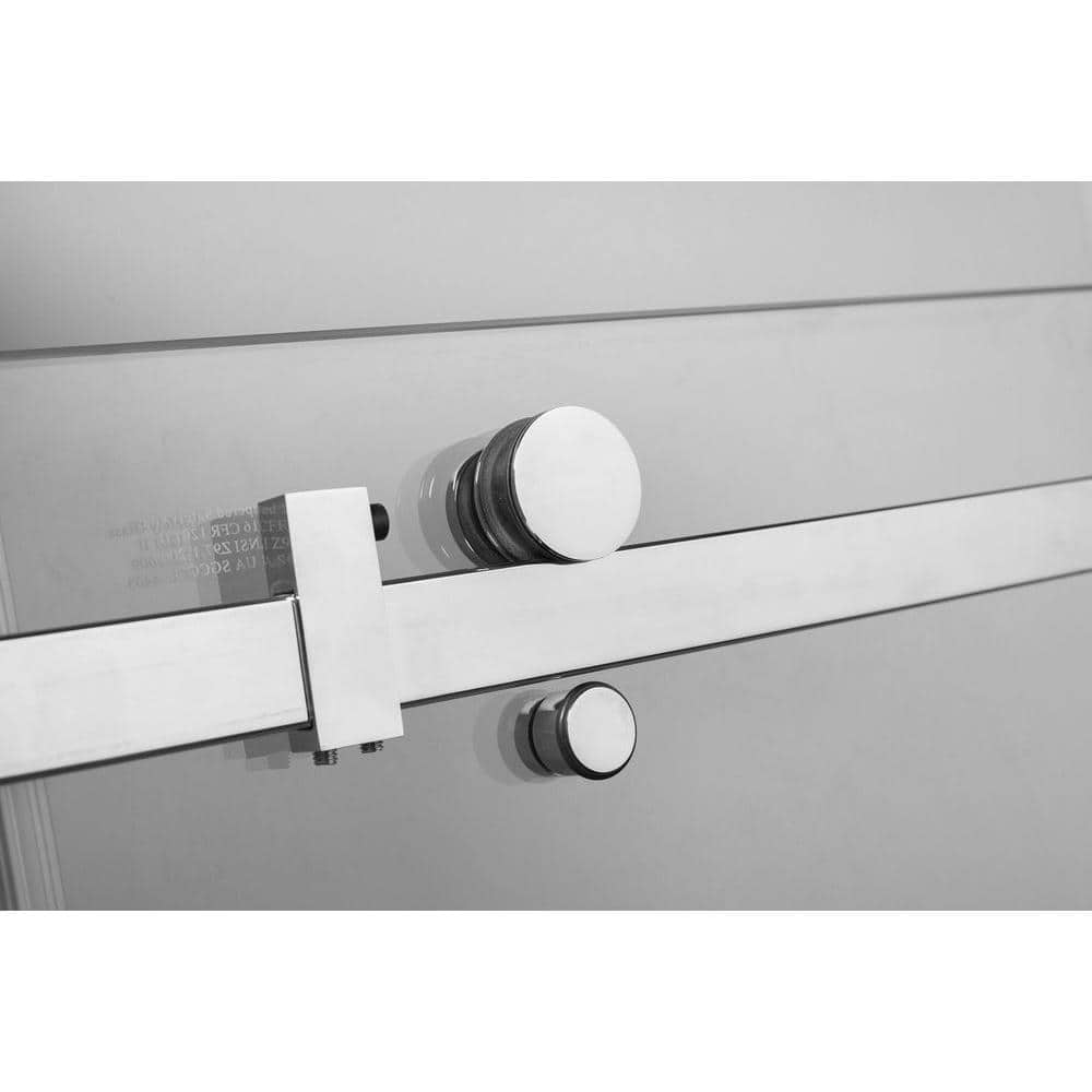 Moselle 60" Frameless Chrome Sliding Tub Door with Clear Glass