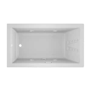 SOLNA 66 in. x 36 in. Acrylic Rectangular Drop-in Reversible Whirlpool Bathtub in White