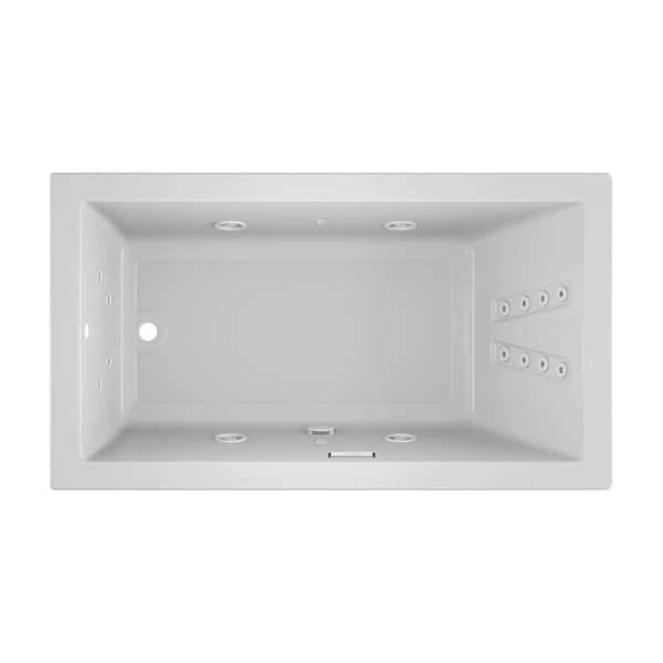 JACUZZI SOLNA 66 in. x 36 in. Acrylic Rectangular Drop-in Reversible ...