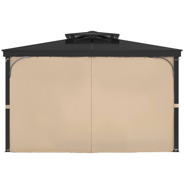 SKYSHALO Gazebo Curtains Outdoor Waterproof, 13 ft. x 10 ft., 4-Panel ...