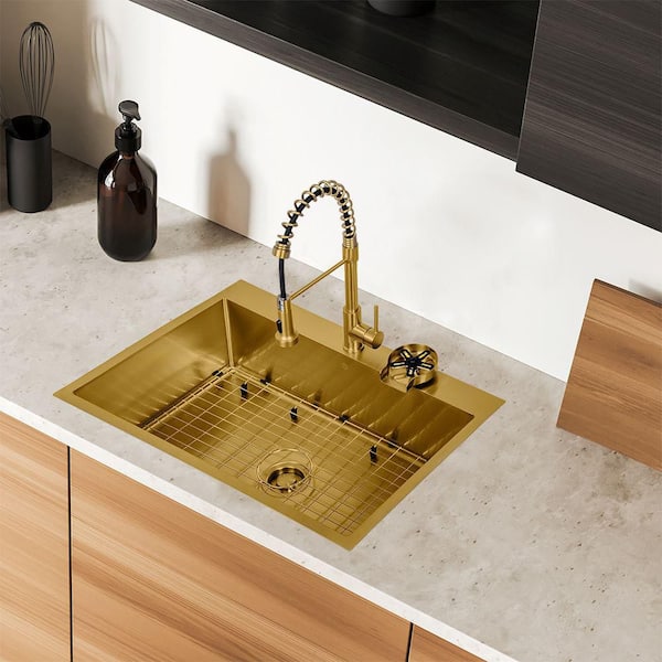 S STRICTLY KITCHEN + BATH 33 in. Drop-In/Undermount Single Bowl 18