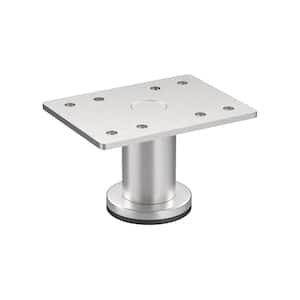 2 in. (50 mm) Satin Nickel Stainless Steel 201 Round Furniture Leg with Leveling Glide