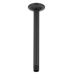 10 in. Ceiling-Mount Shower Arm and Flange in Matte Black