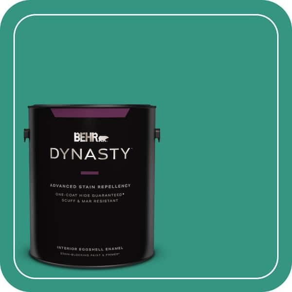 BEHR DYNASTY 1 gal. #P440-6 Esmeralda One-Coat Hide Eggshell Enamel Interior Stain-Blocking Paint & Primer