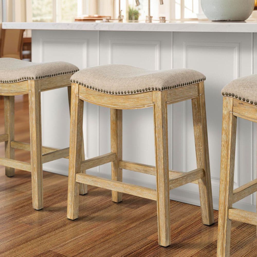Rectangular Kitchen Stools HOME IMPORTS EMPORIUM Beige Finish, Rectangle Seat Counter-Height Bar ...