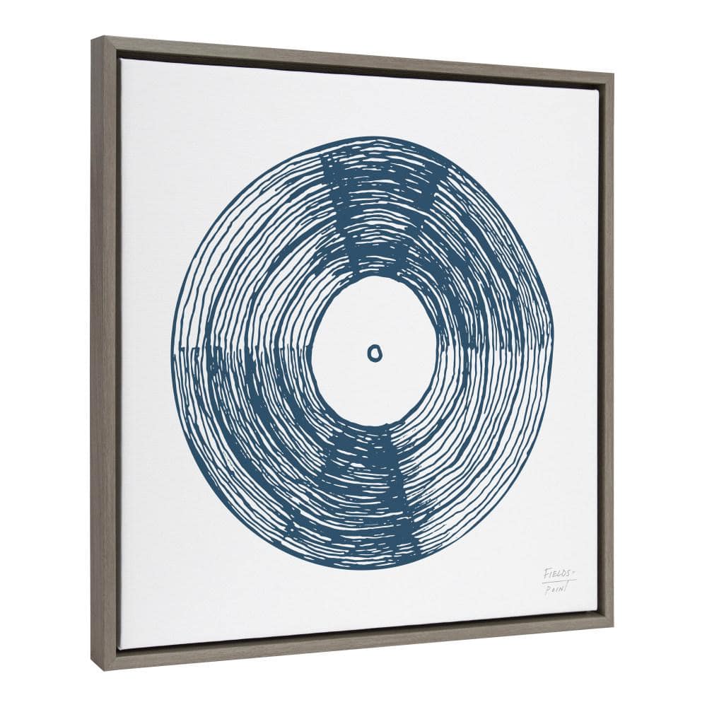 Sylvie Blue Vinyl Record Framed Canvas Wall Art Gray 22.00 in. x 22.00 in. price history on PriceWatchPro