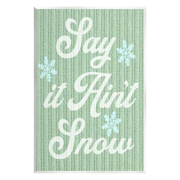 Stupell Industries Green Say It Ain't Snow by Lil' Rue 1-Piece Unframed Graphic Print Typography Poster Art Print 19 in. x 13 in.