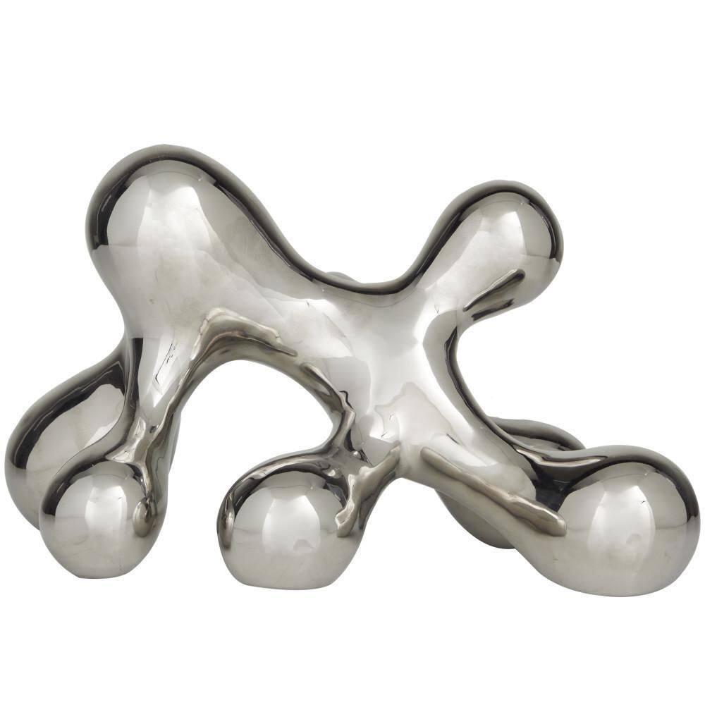 Silver Porcelain Abstract Decorative Sculpture
